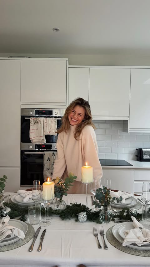 Instagram post by @saff_michaelis for The White Company. Caption reads: A New Year’s Eve Menu - with @thewhitecompany ✨🪩....