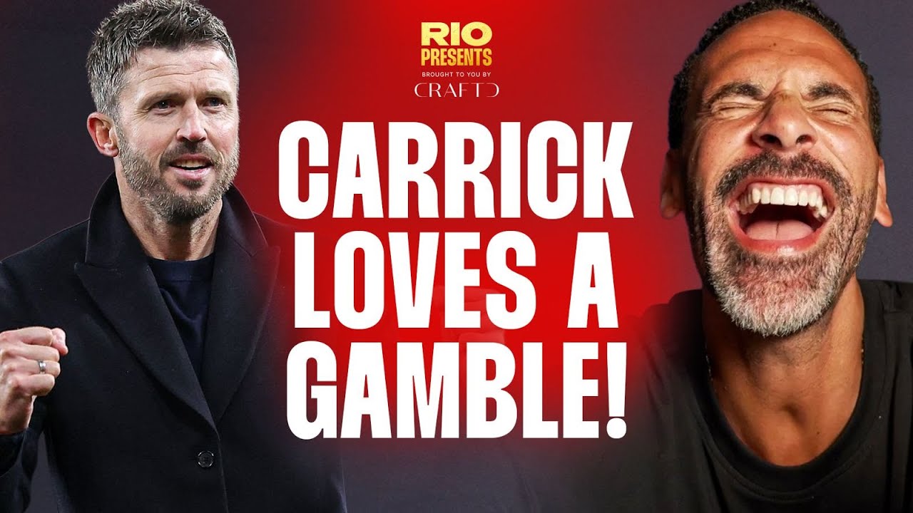 YouTube post by @rioferdinandpresents for Craftd London. Caption reads: Judging Michael Carrick by Solskjaer’s Standards....