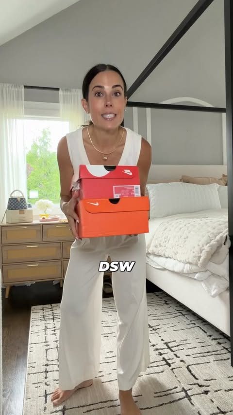 Instagram post by @mrscasual for DSW Designer Shoe Warehouse. Caption reads: @dsw Sale 🎉👟 I grabbed two of the cutest Nike....