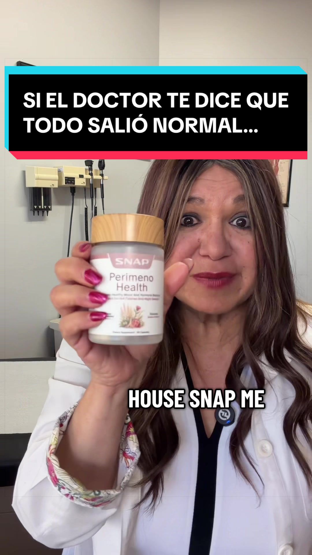 TikTok post by @lilia_latinacreator for Snap Supplements. Caption reads: Replying to @Verónica si fuiste a el doctor y te....