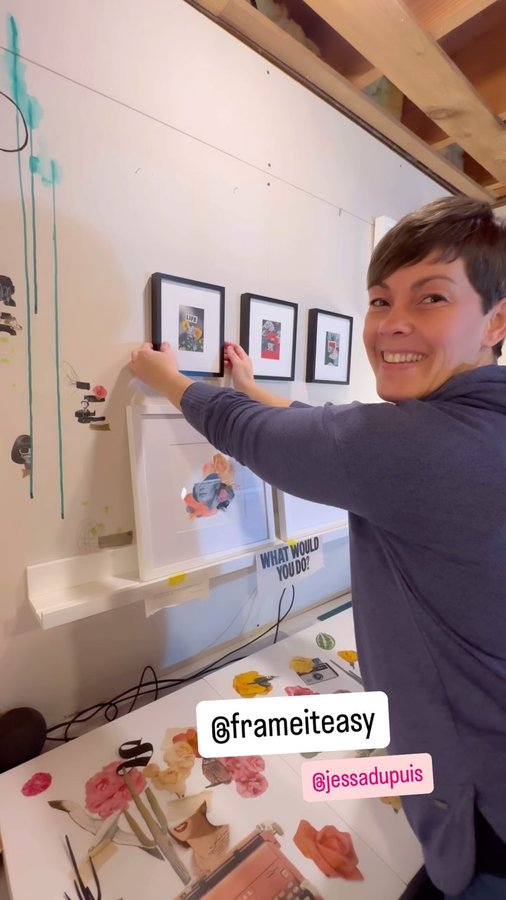 Instagram post by @jessadupuis for Frame It Easy. Caption reads: [...] frames are AMAZING! Big thanks to....