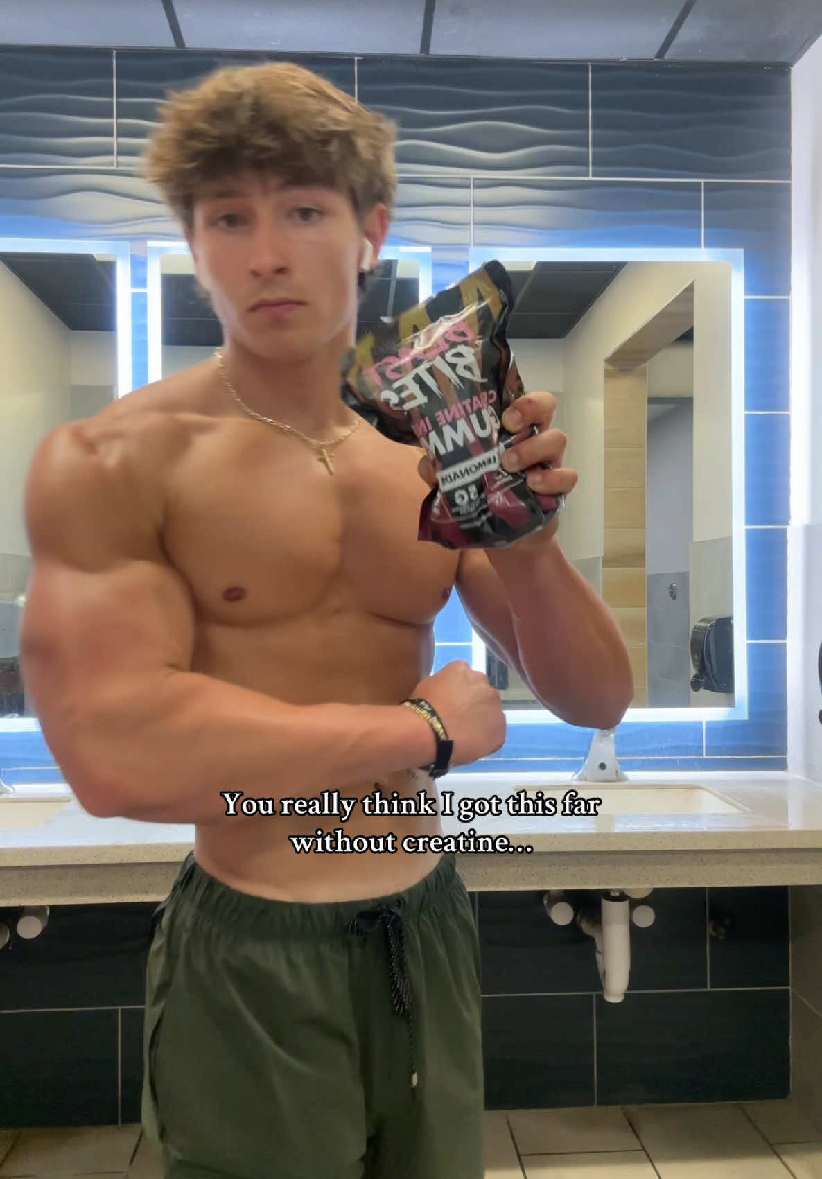 TikTok post by @jacobbowles_ for Beast Bites. Caption reads: [...] #gymtok #fitness #creatine #muscle @Beast....
