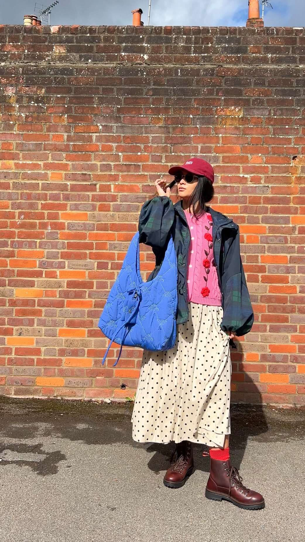 Instagram post by an influencer for DAMSON MADDER.. Caption reads: [...] #autumnlayers #damsonmadder #outfitoftheday.