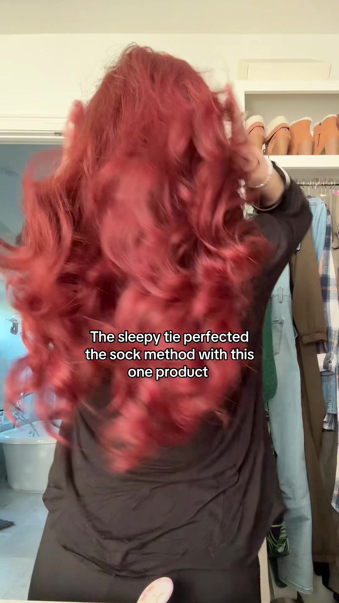 TikTok post by @redheadmomma08 for Sleepy Tie. Caption reads: @The Sleepy Tie #sleepytie #curlytie....