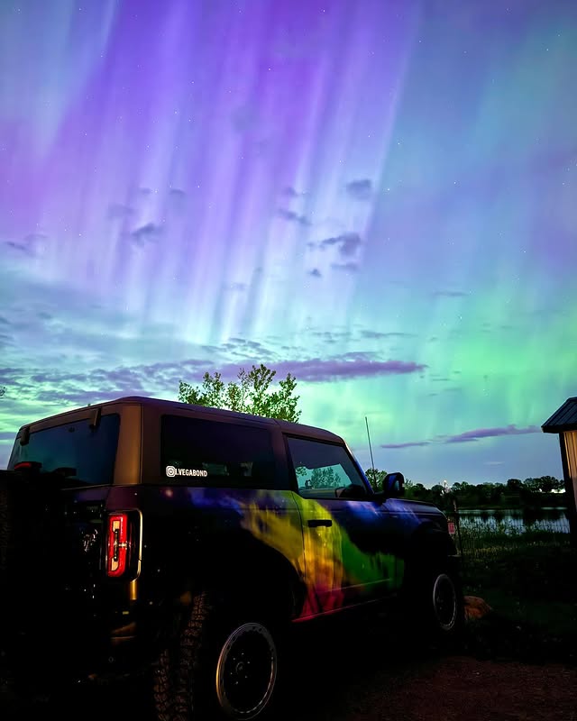 Instagram post by @bronco_girl_usa for ORACLE Lighting. Caption reads: A few more from last night, I am beyond obsessed....
