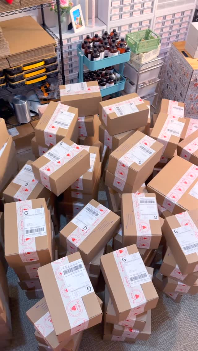 Instagram post by @ourcheerycorner for VistaPrint. Caption reads: @vistaprint has me covered this busy season! 📦✨....