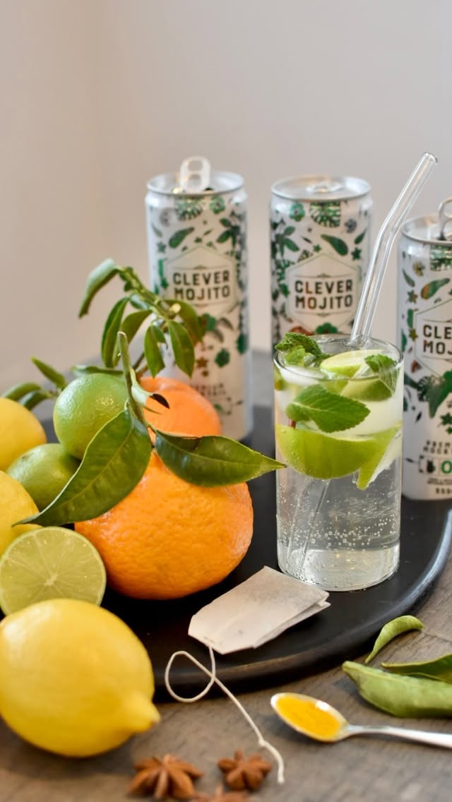 Instagram post by @chewcasual for Clever Mocktails. Caption reads: [...] with a lime and mint detox drink by....