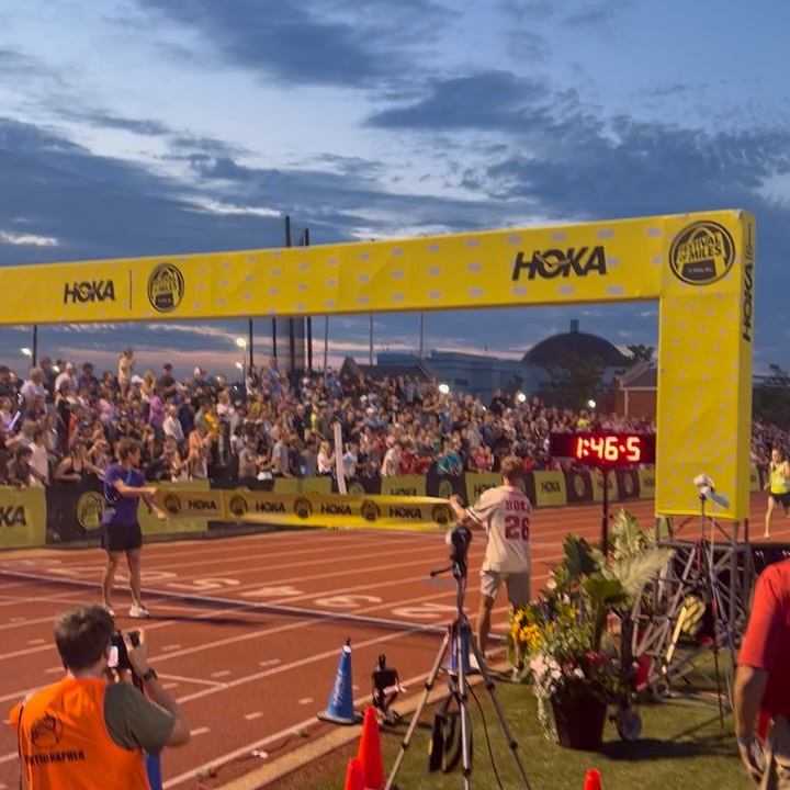 Instagram post by @nocontextxctrack for HOKA. Caption reads: #flyhumanfly #toomuchcontext.