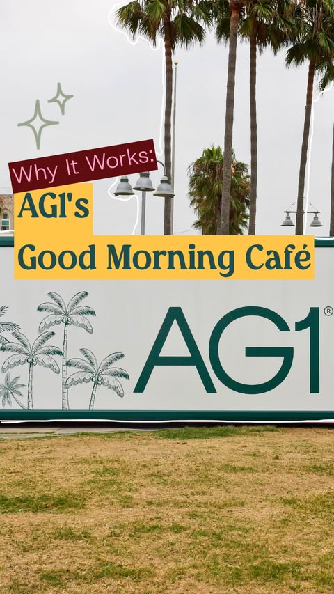 Instagram post by @stuffaboutadvertising for AG1. Caption reads: [...] later. What @promobilemarketing did with AG1....