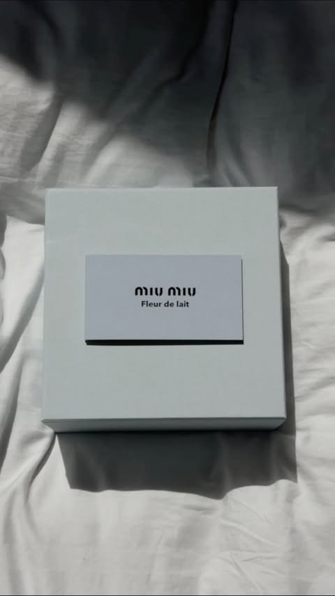 Instagram post by @guell.a for Miu Miu. Caption reads: gelato in bed aka fleur de lait @miumiu [prezent....
