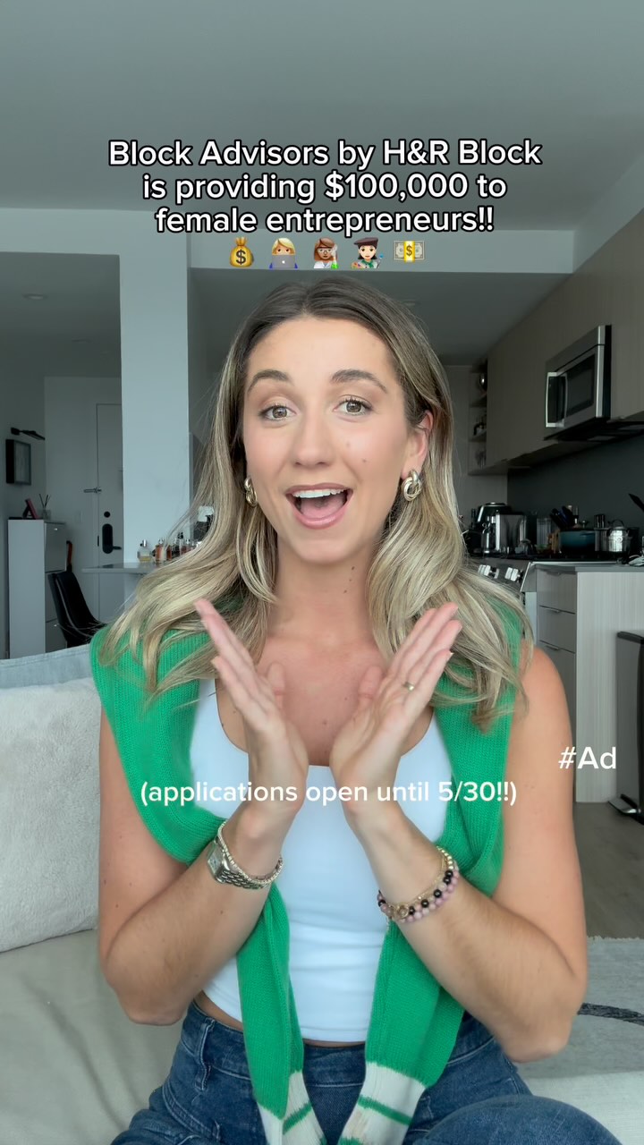 Instagram post by @piperphillips for H&R Block. Caption reads: [...] for Fund Her Future!! @blockadvisors....