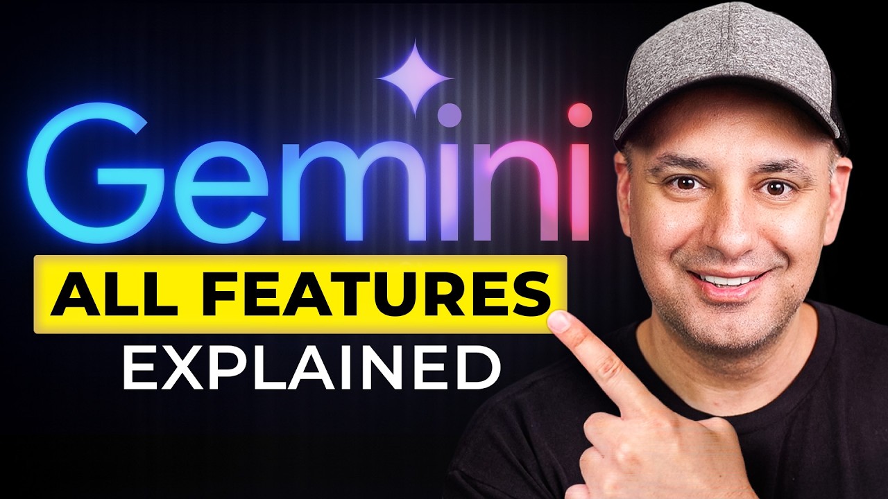 YouTube post by @SkillLeapAI for HubSpot. Caption reads: Every Google Gemini Feature Explained in One Video.