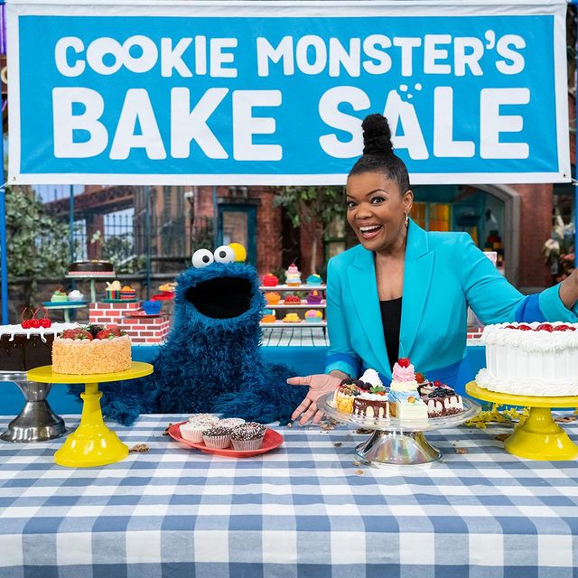 Instagram post by @yvettenicolebrown for Sesame Street. Caption reads: [...] libraries! Thanks for having me,....