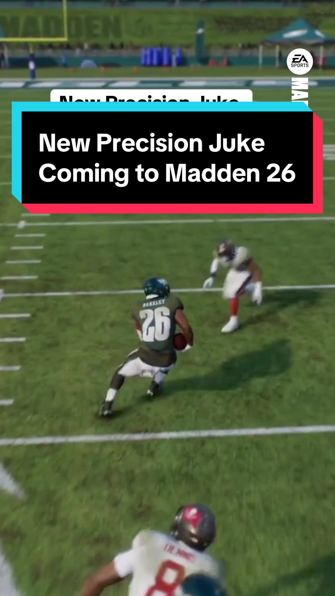 TikTok post by @eamaddennfl for Philadelphia Eagles. Caption reads: Let’s go #InsideMadden26 for the all-new precision....