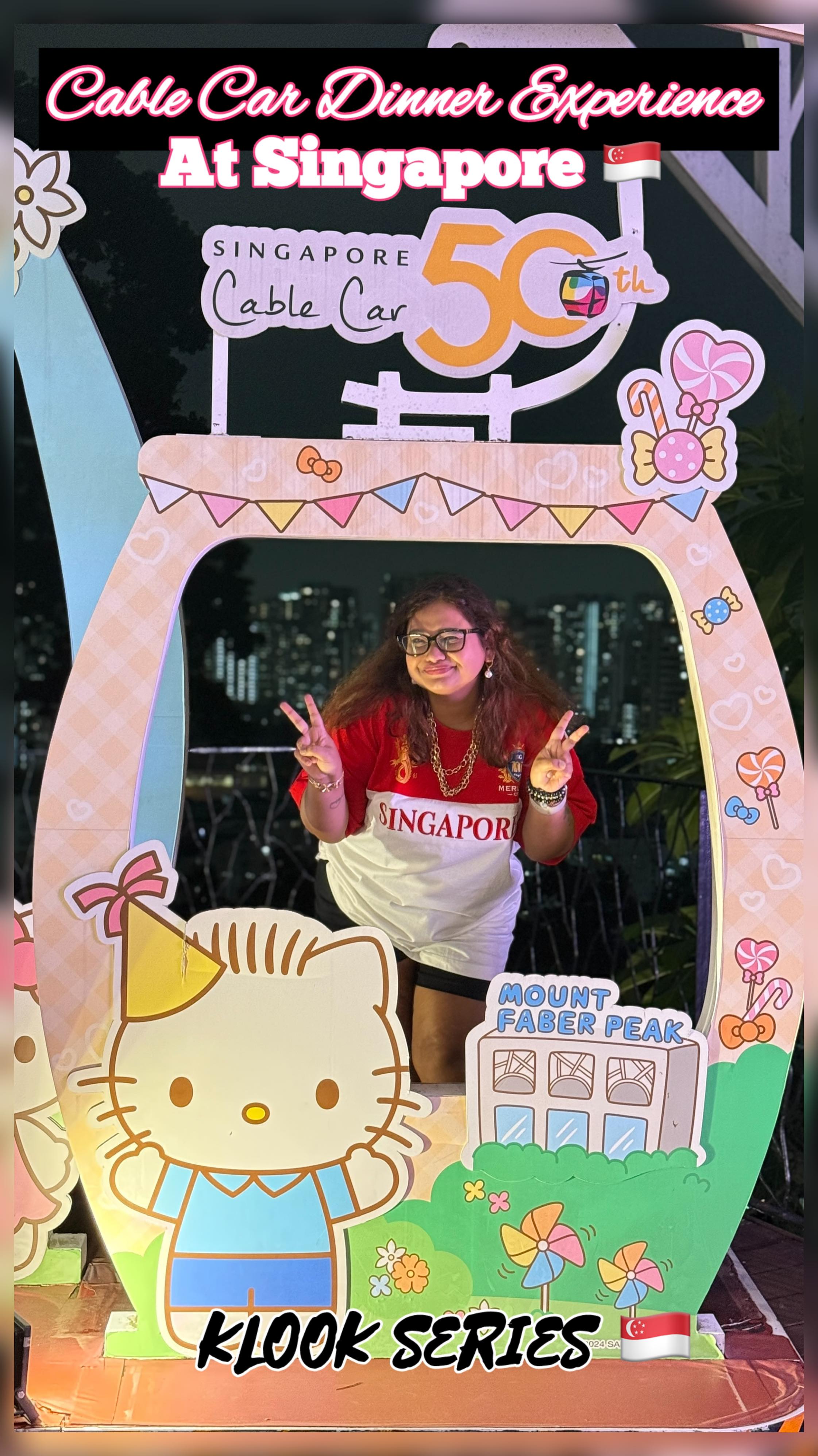 Instagram post by @wanderingsouls_pj for VisitSingapore. Caption reads: 🎢✨ Dinner with a view? More like dinner IN the....