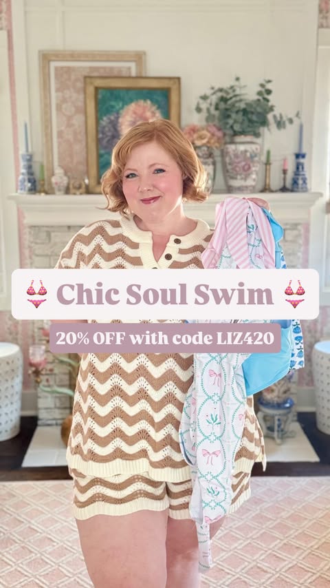 Instagram post by @withwonderandwhimsy for Chic Soul. Caption reads: #ad Dive into new @shopchicsoul swim!👙🌊Shop the....