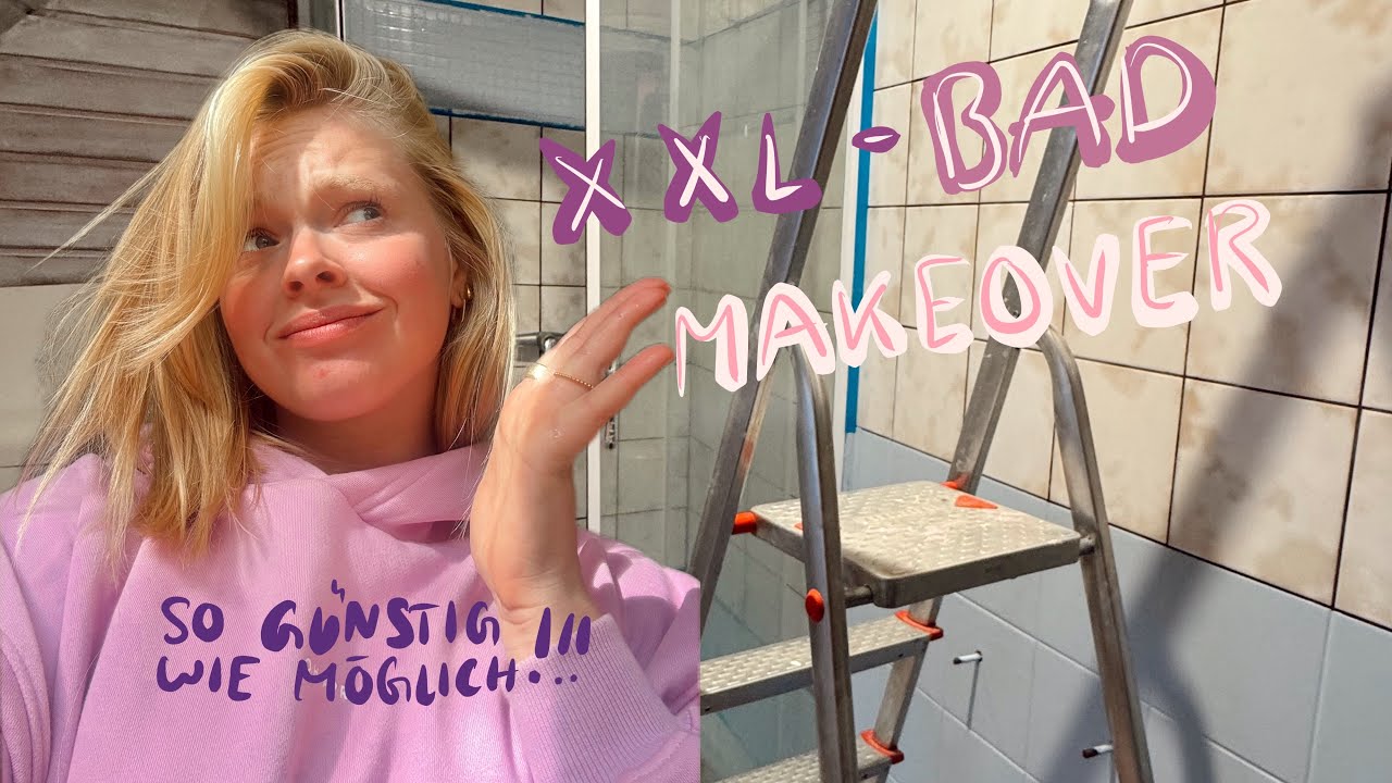 YouTube post by @hauskunterbunt for Organic Basics. Caption reads: XXL Bathroom Makeover STARTS😱🛁 | Master Bathroom....