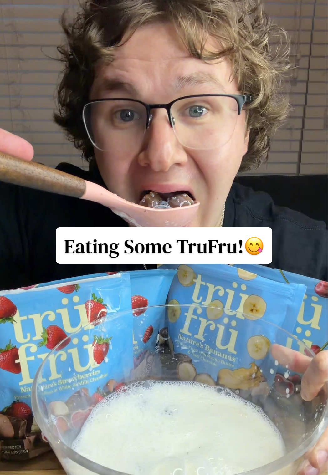 TikTok post by @cjspencerfit for Tru Fru. Caption reads: Eating @Trü Frü today!😋 #trufrupartner #eating....