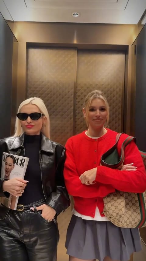 Instagram post by @iammadelined for Glamour. Caption reads: [...] 2…we’re having our own elevator moment.
The....