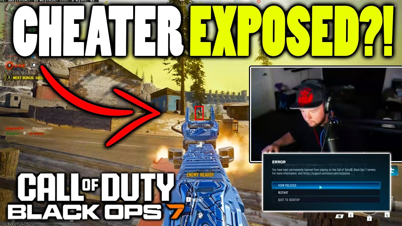 YouTube post by @TheRickCOD for AimControllers. Caption reads: Metaphor CAUGHT CHEATING in Call of Duty?! (Black....