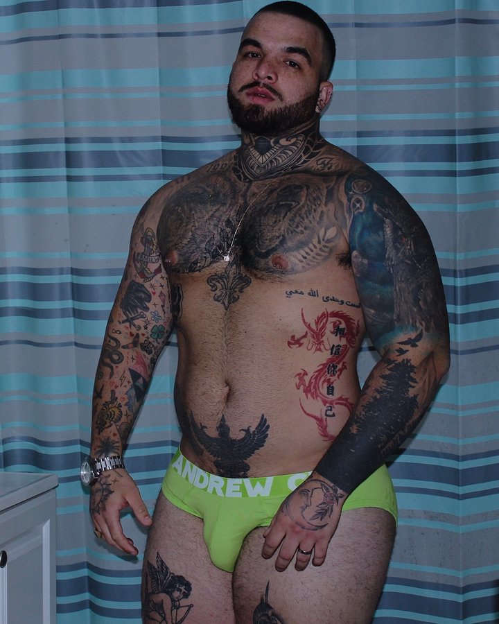 Instagram post by @thiago.morare for Andrew Christian. Caption reads: Confidence is the best outfit. Own it🩲....