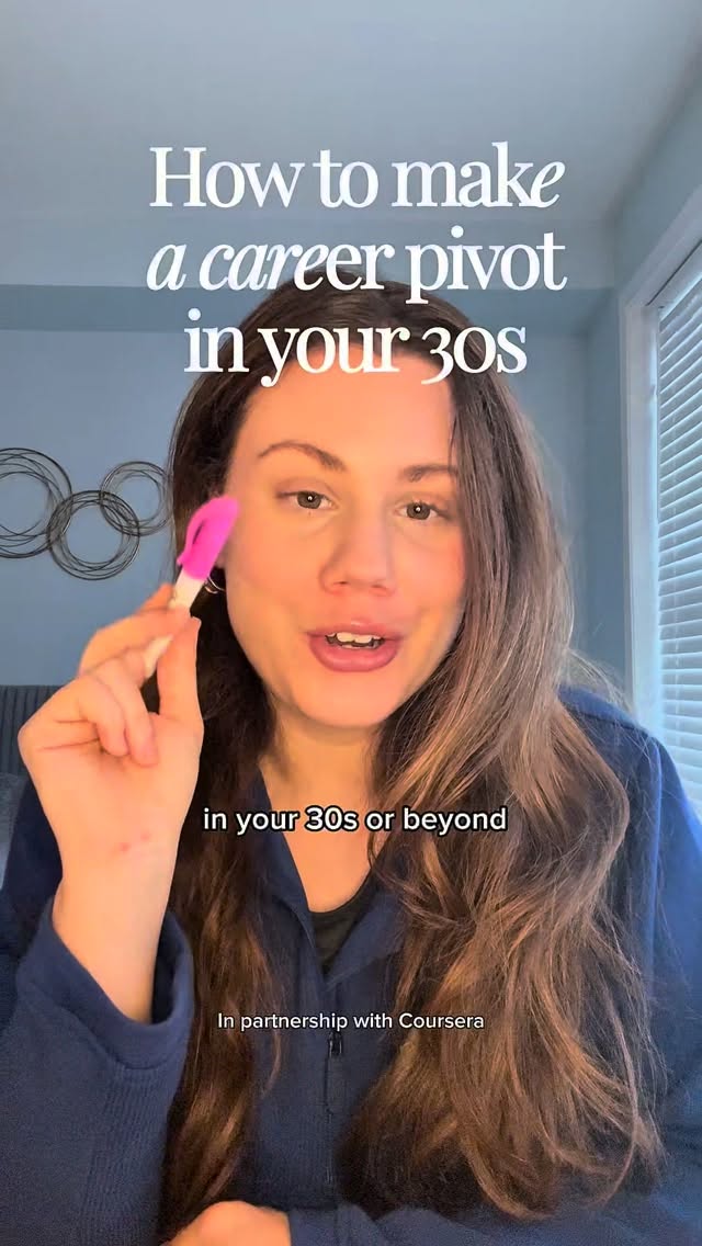 Instagram post by @janelabrahami for Coursera. Caption reads: #CourseraPartner Hot take: the smartest career....