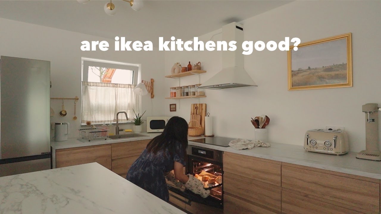 YouTube post by @cloudyhills for HEMA. Caption reads: 1 year IKEA kitchen review | Costs, regrets,....
