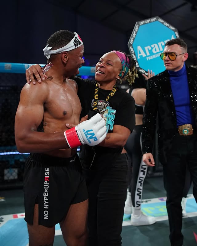 Instagram post by @bashboxing for Up Next Fighting. Caption reads: THAT’S ALL SHE WROTE! Jiquelill Jordan got the win....