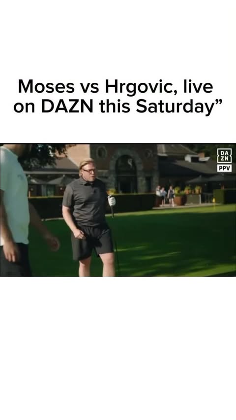 Instagram post by @darkjoked for DAZN Boxing. Caption reads: Buy the Moses vs Hrgovic PPV now at DAZN.com/promo....