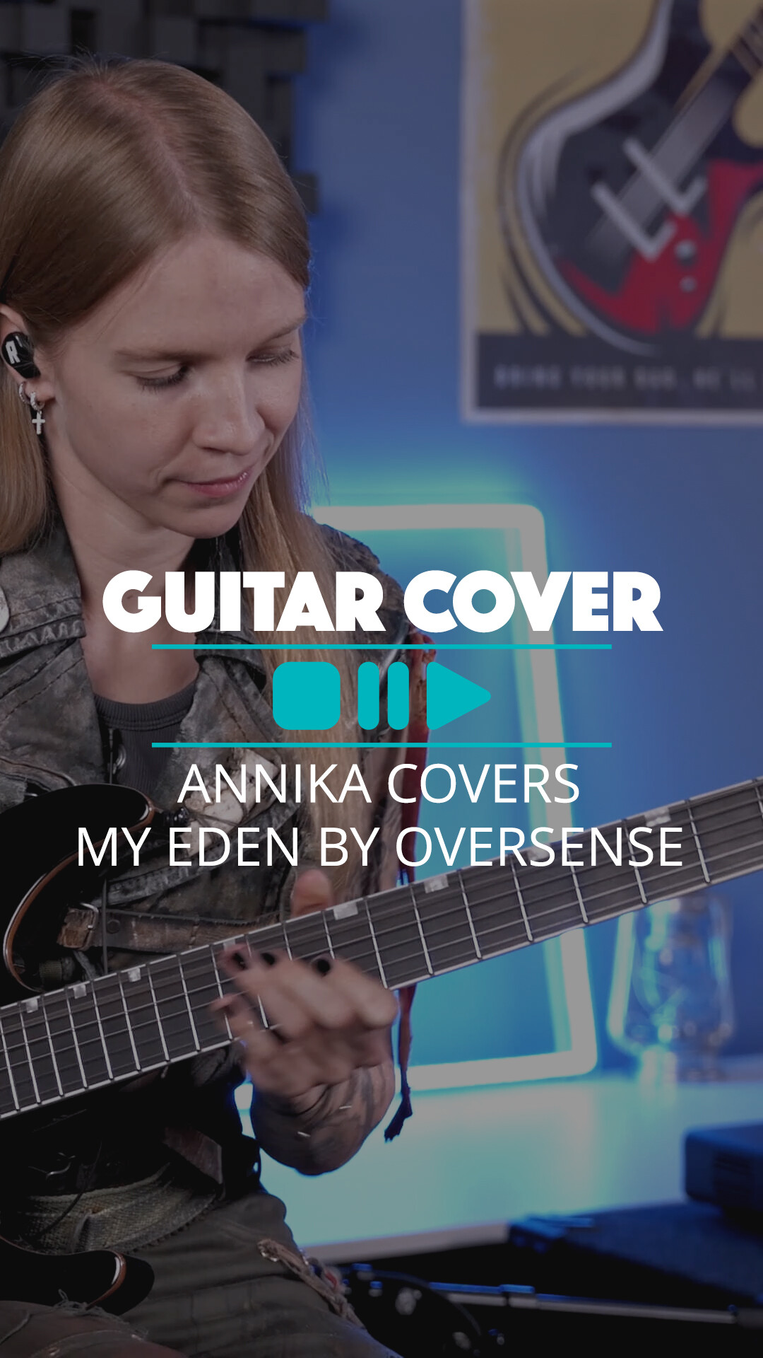 Instagram post by @anniii_ja for Thomann. Caption reads: Annika shreds through a cover of My Eden by....