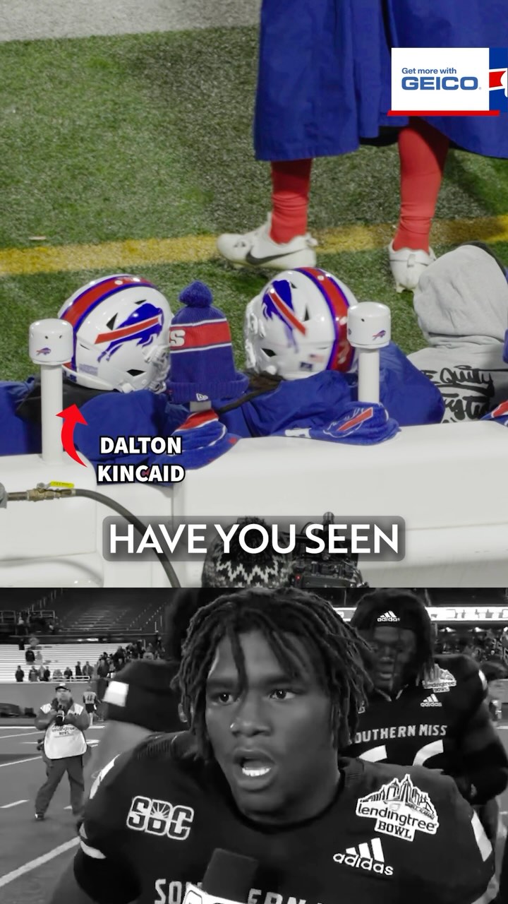 Instagram post by @buffalobills for Geico. Caption reads: Auntie, chiiiiiill. 😂 #GoBills #BillsMafia.