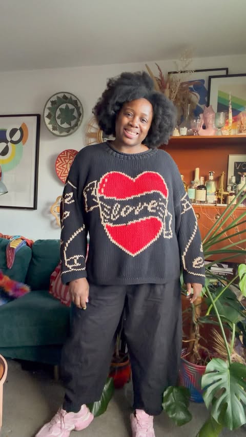 Instagram post by @iamkristabel for Lucy & Yak. Caption reads: {ad - pr 👖} The barrel leg agenda almost got me,....