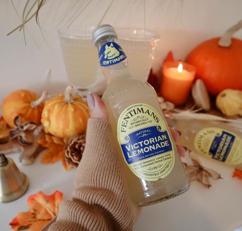 Instagram post by @kazmakesahome for Fentimans. Caption reads: #ad Here’s to chilly nights, roaring fires and a....