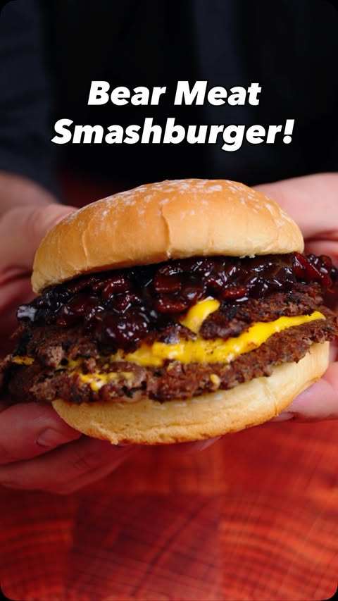 Instagram post by @alfskitchen_ for solostove. Caption reads: This burger is the most unique one I’ve made yet,....