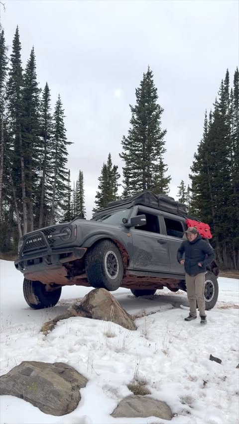 Instagram post by @andrew__muse for Hankook Tire. Caption reads: Flexing the Bronco and the @HankooktireUSA Dynapro....