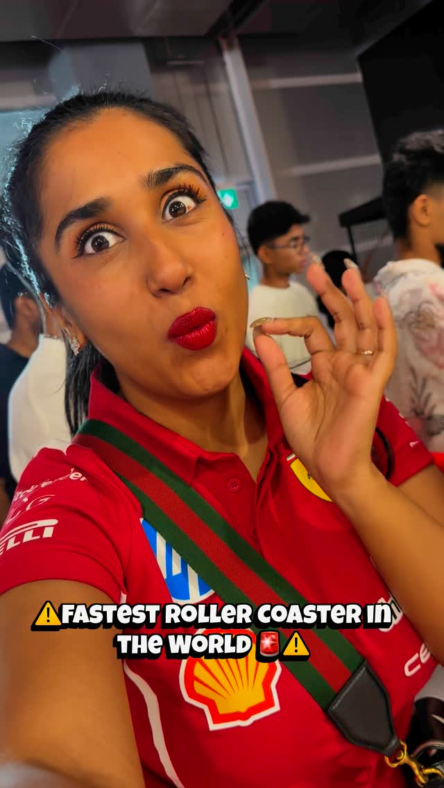 Instagram post by @scarlettmrose for Yas Island. Caption reads: Send this to someone who should go on this crazy....