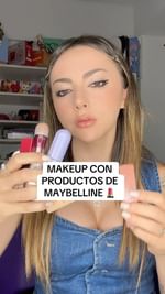 Instagram post by @cande.copello for Maybelline New York. Caption reads: Makeup sólo con productos de Maybelline💄🖤....