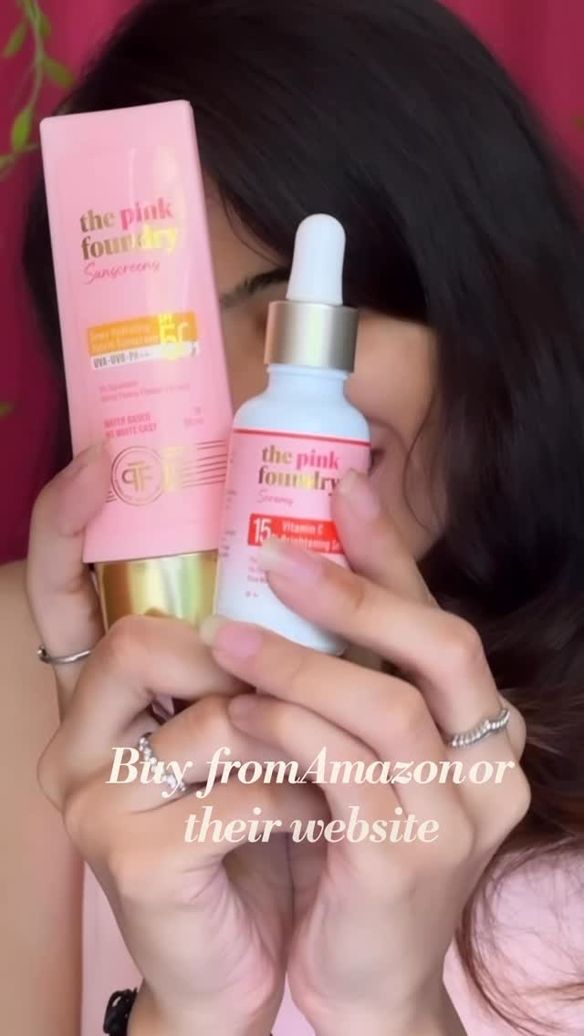 Instagram post by @life_of_vishu for The Pink Foundry. Caption reads: “Meet your skin’s new glow bestie
Light as water,....
