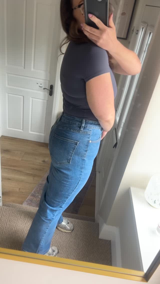 Instagram post by @itsanewmeemj for KATCH ME. Caption reads: [...] wearing the mid rise wide leg jeans!....