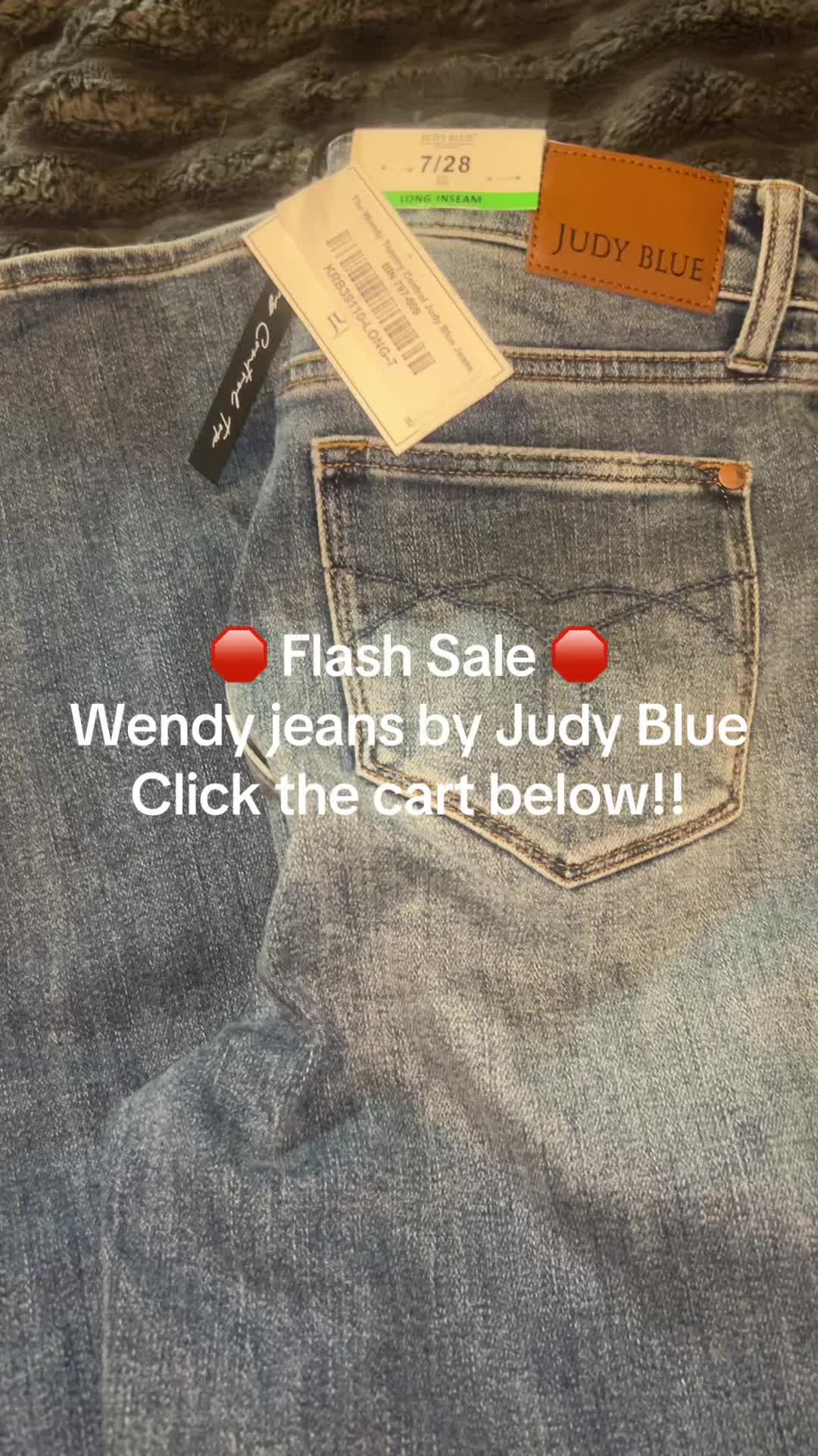 TikTok post by @mrs.cooper316 for Ava Lane Boutique. Caption reads: [...] by Judy blue Click the cart below @Ava Lane....