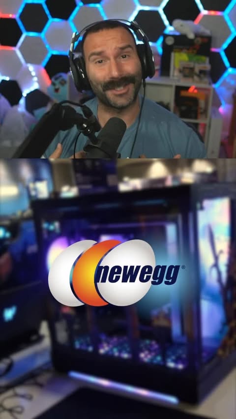 Instagram post by @mpx_player for Intel Gaming. Caption reads: @newegg & @intelgaming are changing the Game 😳....