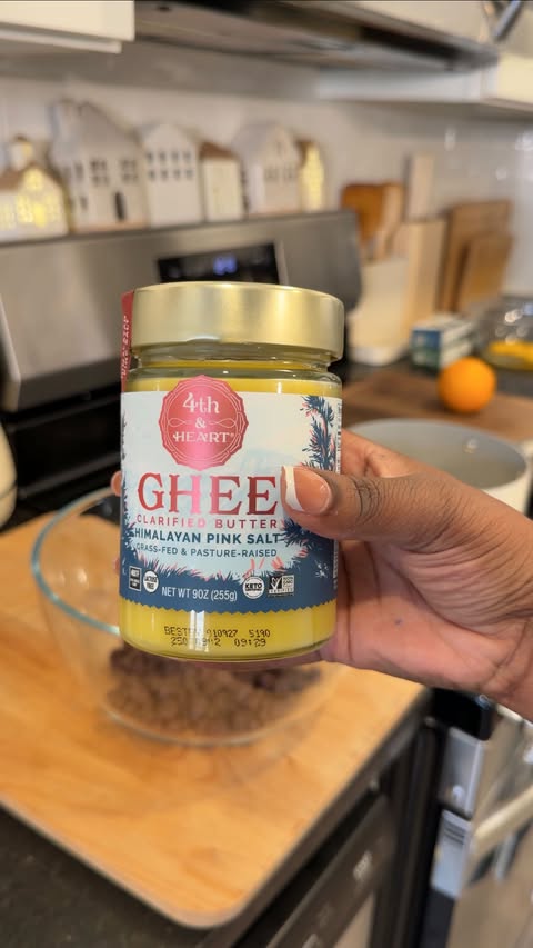 Instagram post by @samanttha_chen for 4th & Heart. Caption reads: I’ve been using ghee in a lot of my winter recipes....