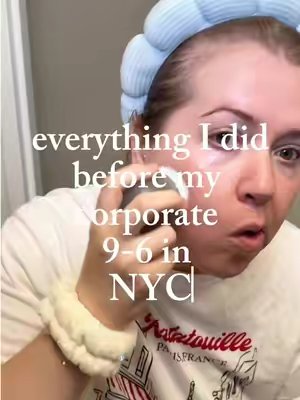 TikTok post by @madison_owens for Embryolisse USA. Caption reads: realistic corporate morning routine in NYC except....