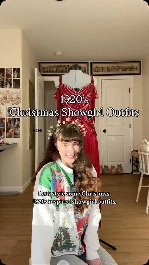 Instagram post by @_boringbb_ for BABEYOND. Caption reads: [...] Christmas Showgirl outfits with....