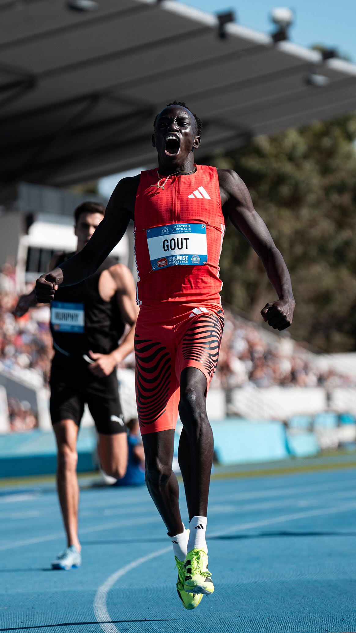 Instagram post by @qldathletics for Chemist Warehouse. Caption reads: HOW ABOUT GOUT 👑👑

The kid has done it again.....