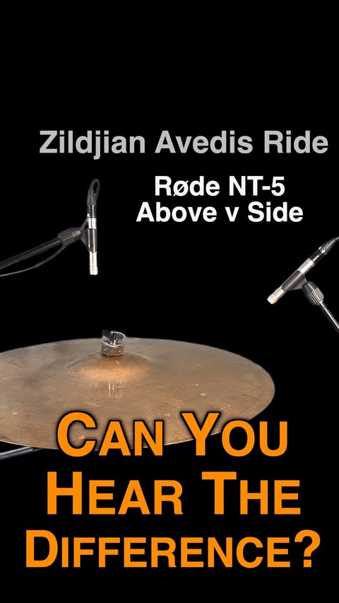 Instagram post by @mikeyscottstudio for RØDE. Caption reads: [...] test: Zildjian Avedis ride cymbal recorded....