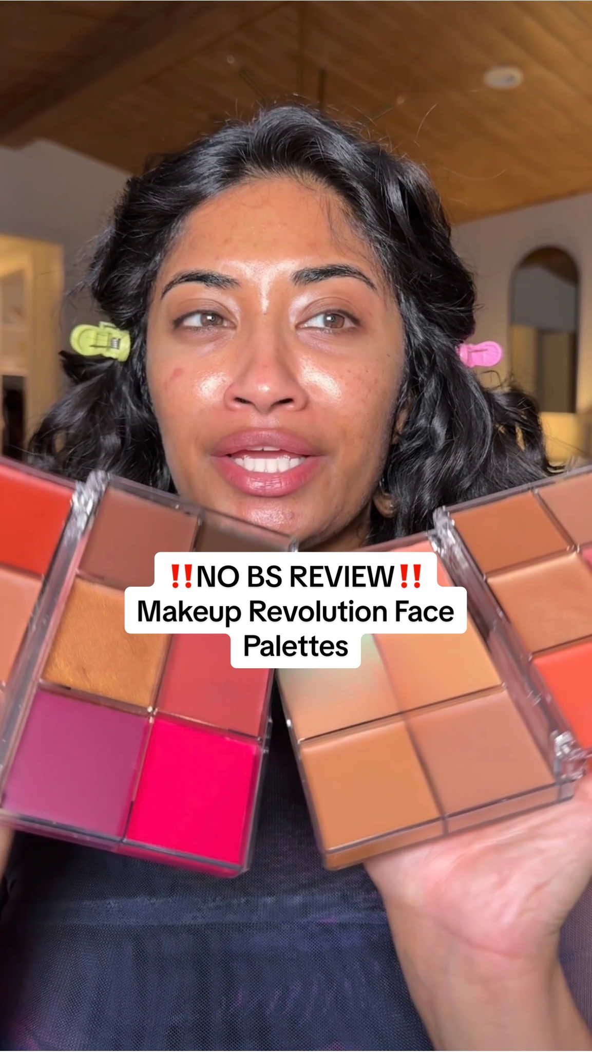 TikTok post by @monica.raviii for Makeup Revolution. Caption reads: Doing a full face for under $20 with the @Makeup....