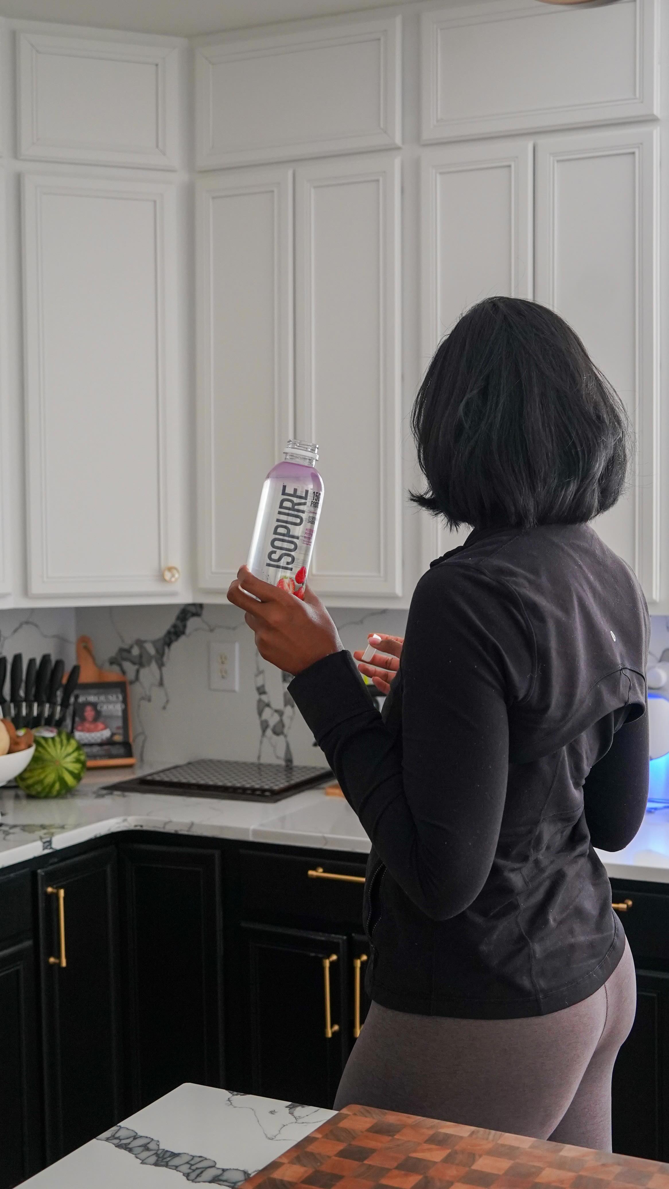 Instagram post by @natashagreene for The Isopure Company. Caption reads: #IsopurePartner The new @Isopure Protein Water is....