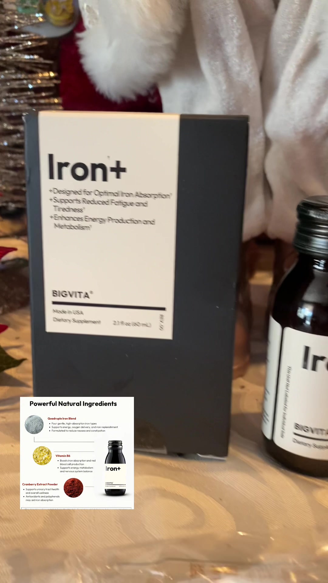 TikTok post by @cooking_with_patty for Bigvita. Caption reads: [...] on orders over $30.00 › Holiday Haul BIGVITA....