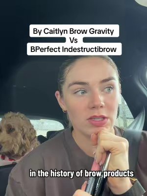TikTok post by @barbellsandbakes for By Caitlyn. Caption reads: The ultimate brow product test @By Caitlyn vs....